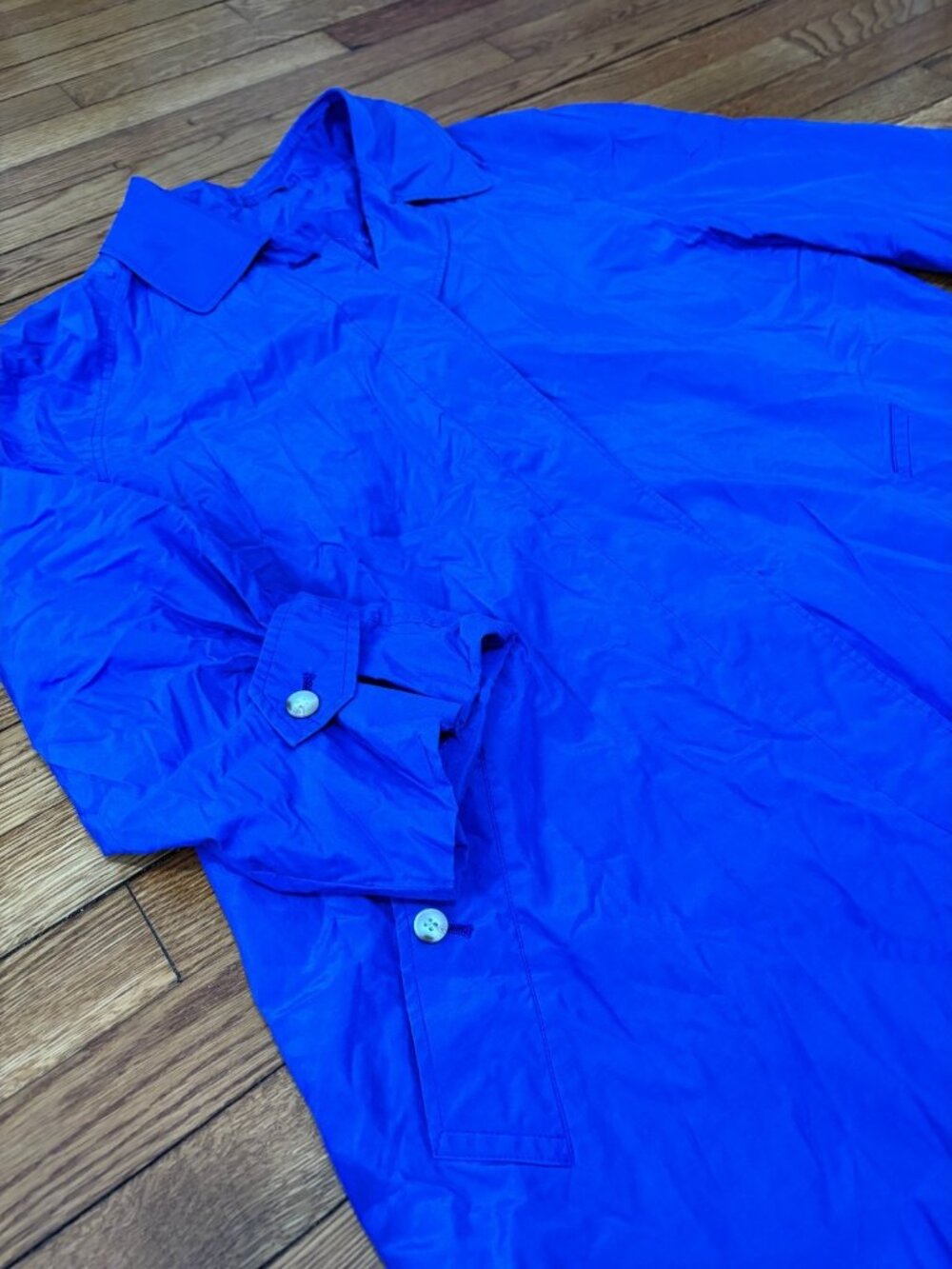 Vintage Burberrys Prorsum Collection Womens Trench Rain Jacket Coat Sz 12 Blue - Picture 4 of 10